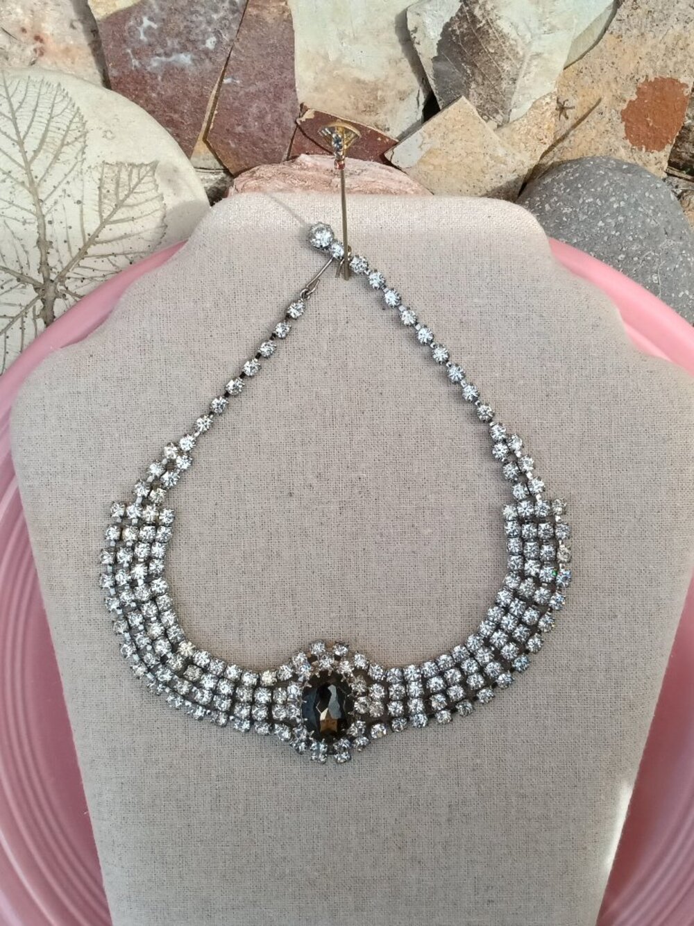 Stunning 1950's Smoky Topaz Pave Style Choker